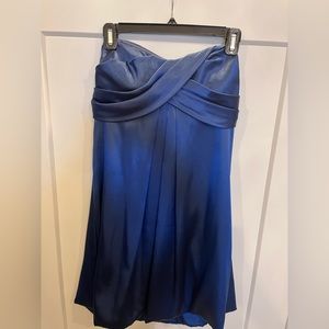 XSCAPE by Joanna Chen. Blue satin bubble hem dress size 6.
